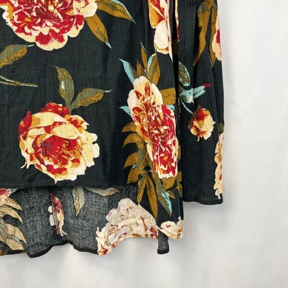 AUDREY 3+1 Womens Multicolor Floral Keyhole Neck Long Sleeve Tunic Blouse Sz S/M - Picture 8 of 9